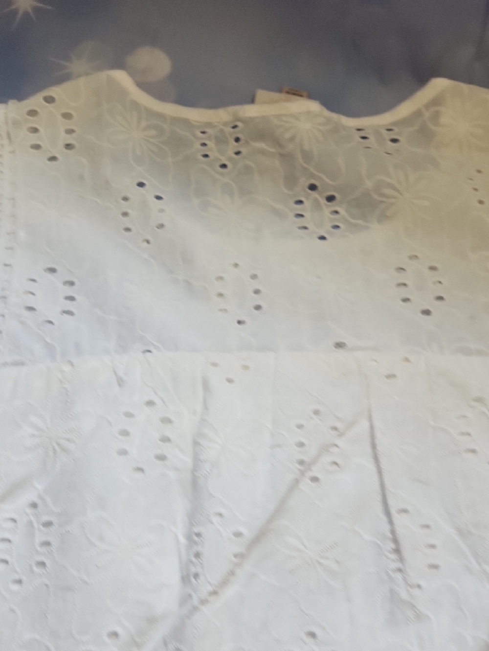 White Eyelet Lace Cap Sleeves Womans Blouse NWOT - Picture 9 of 9